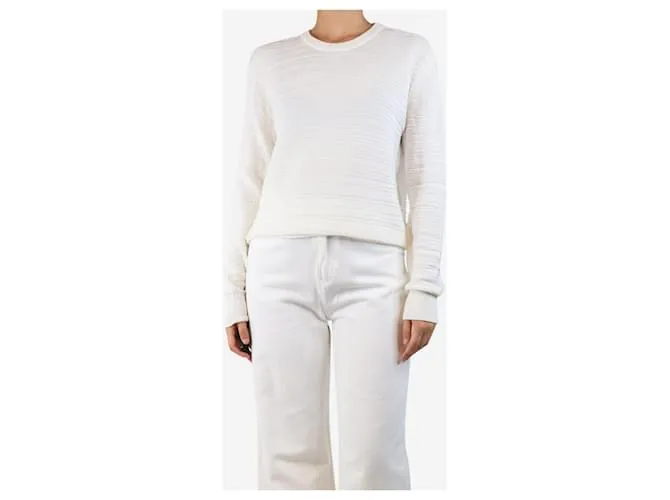 The row Maglione a maglia testurizzata bianco - taglia S