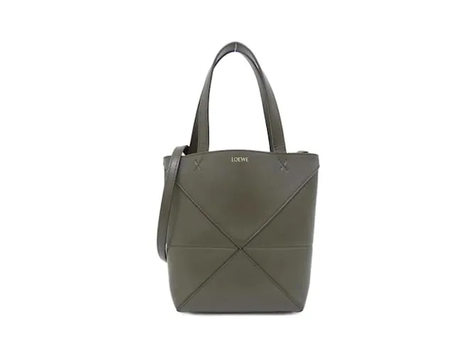 Mini borsa a mano pieghevole Loewe Puzzle Cachi