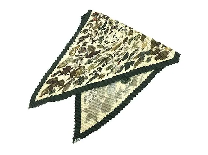 Sciarpa in seta plissettata Hermès Beige Cachi