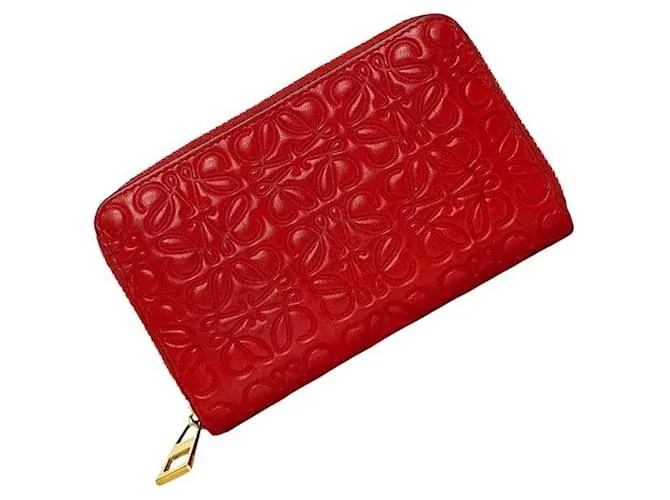 Portamonete in pelle rossa Loewe Rosso