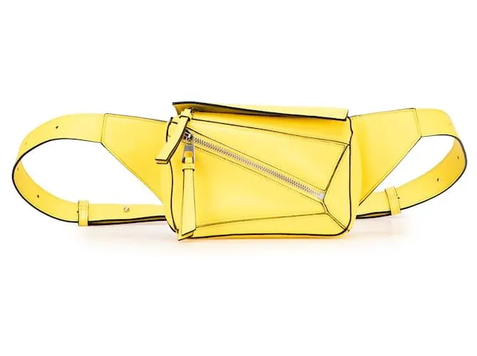 LOEWE Mini Bumbag Puzzle in Pelle di Vitello Gialla Giallo
