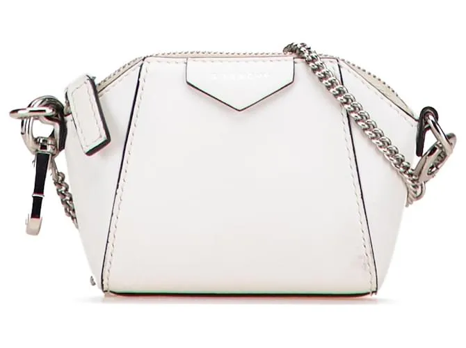 Givenchy Antigona in agnello bianco con catena, borsa a tracolla