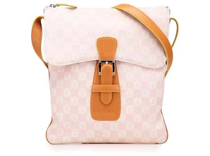 LOEWE Borsa a tracolla in tela Anagram rosa