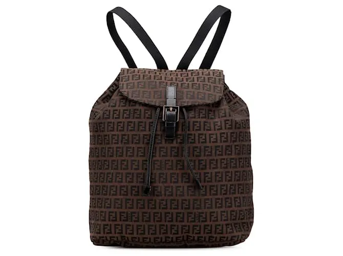 Zaino in tela Zucchino marrone Fendi