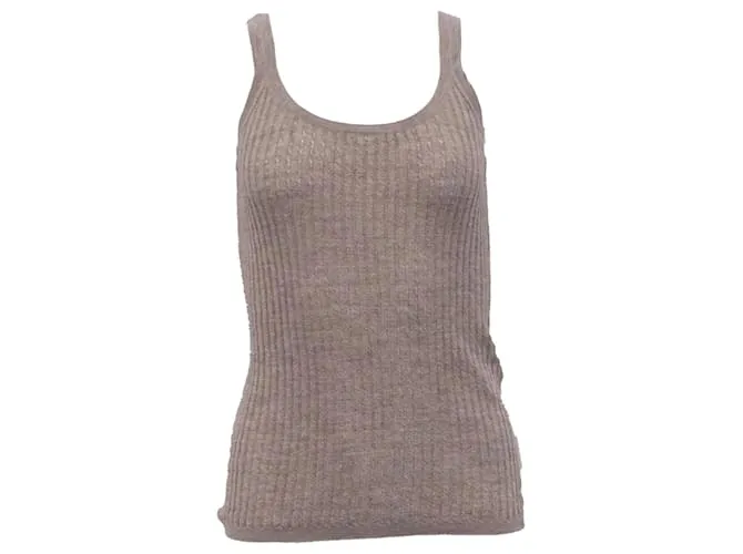 Top in cashmere marrone lavorato a maglia Gabriela Hearst Rosso