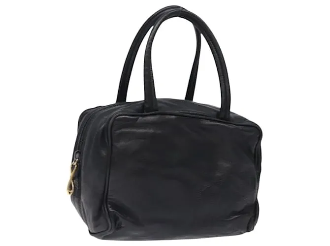 LOEWE Borsa a Mano Anagram Pelle Nera Oro Auth yk18867 Nero D'oro