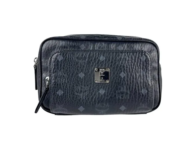 Borsa a tracolla in pelle MCM nera Nero