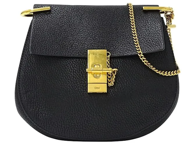 Borsa a Spalla in Pelle Chloé Drew Nero
