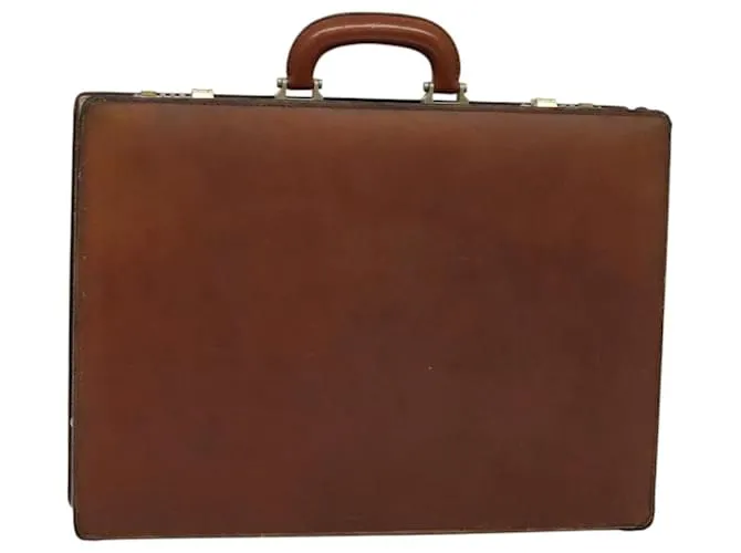 LOEWE Anagram Attache Borsa a Mano Pelle Nera Oro Auth bs28297 Nero D'oro