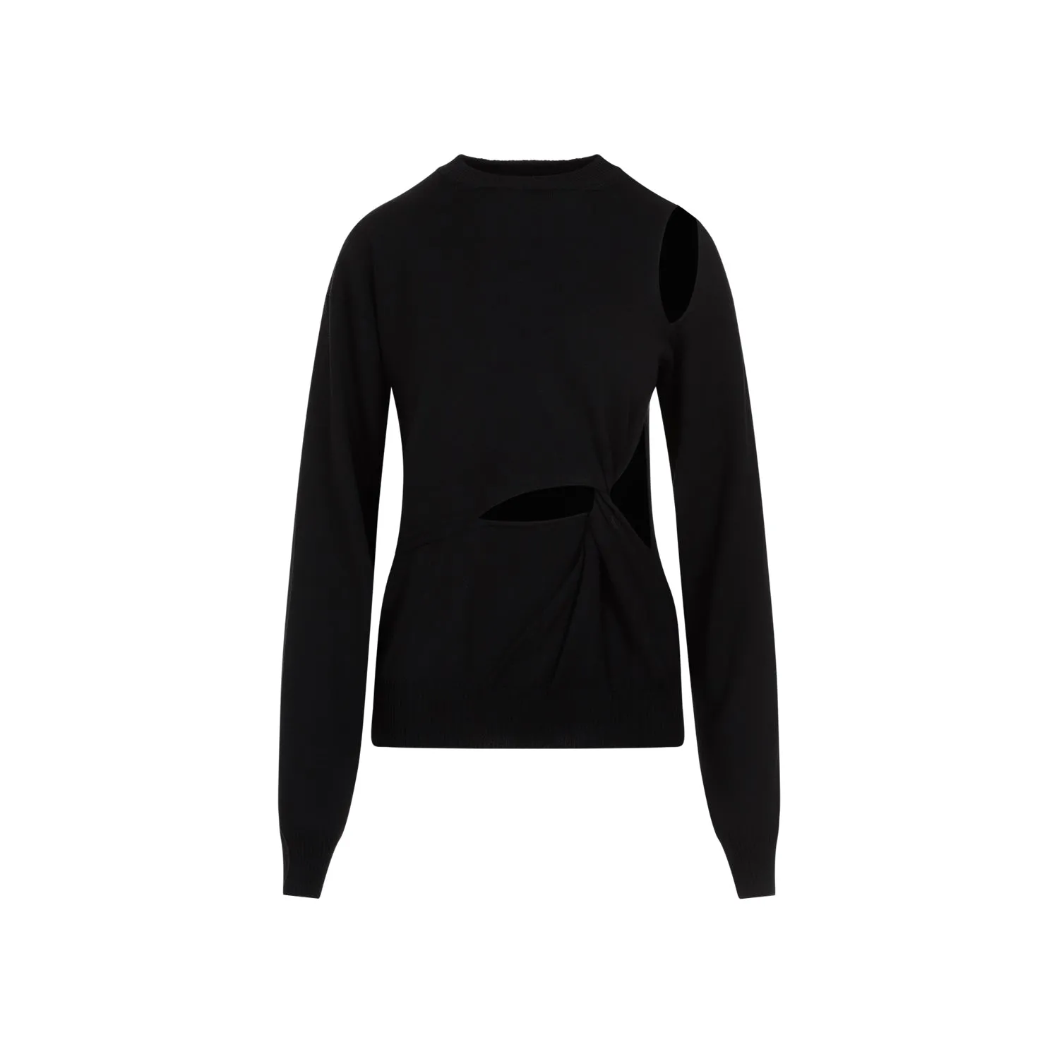 Black Holiday Cutout Virgin Wool Pullover