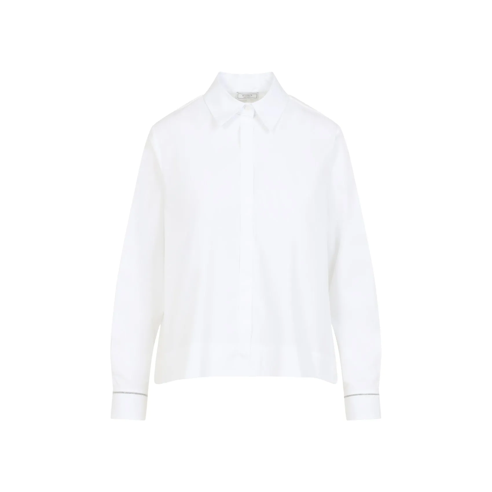 White Cropped Cotton Shirt