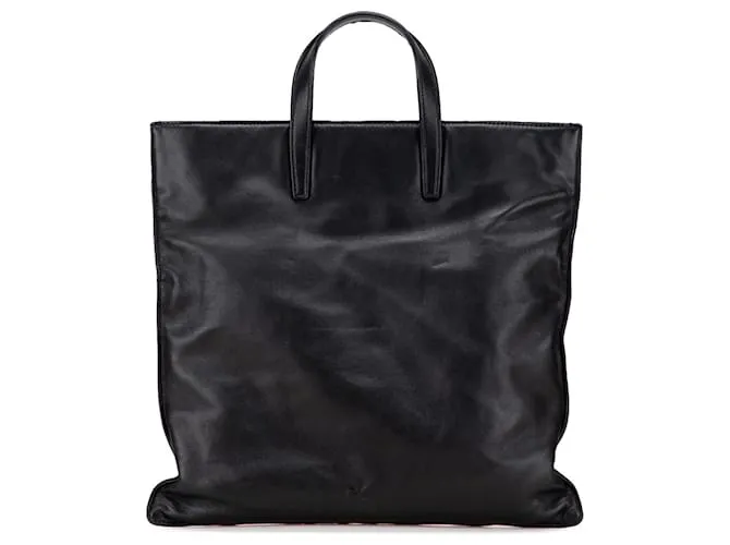 LOEWE Tote Piatto Anagram in Pelle Nera Nero
