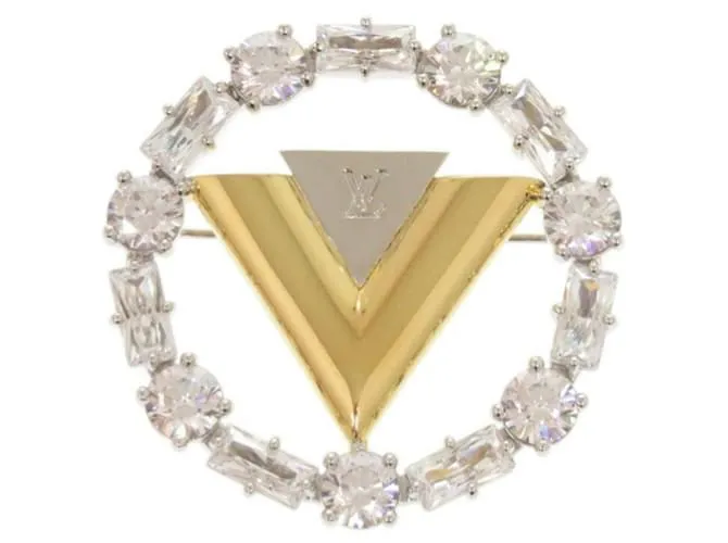 Spilla V di Louis Vuitton M02263 Argento D'oro
