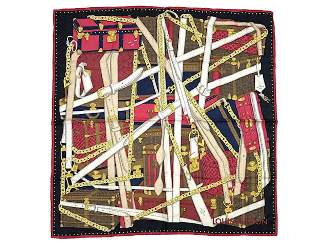 Sciarpa in seta Monogram Louis Vuitton Rosso Multicolore