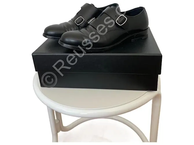 Yves Saint Laurent Scarpe Derby in Pelle con Fibbia Saint Laurent Paris