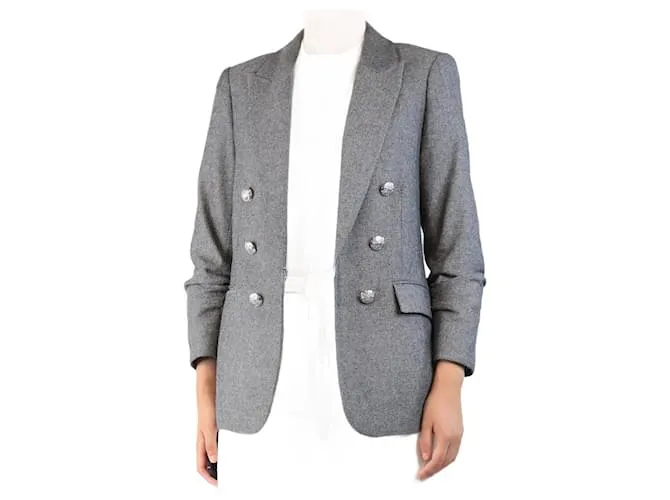 Veronica Beard Blazer grigio con maniche arricciate - taglia UK 10