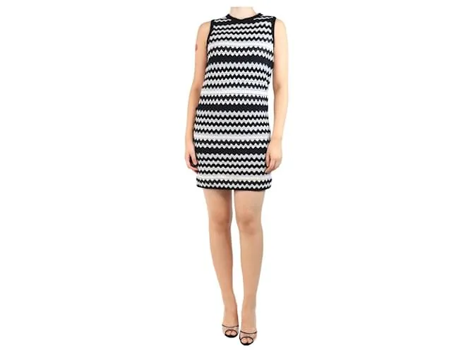 Missoni Abito in maglia zigzag bianco e nero - taglia UK 8