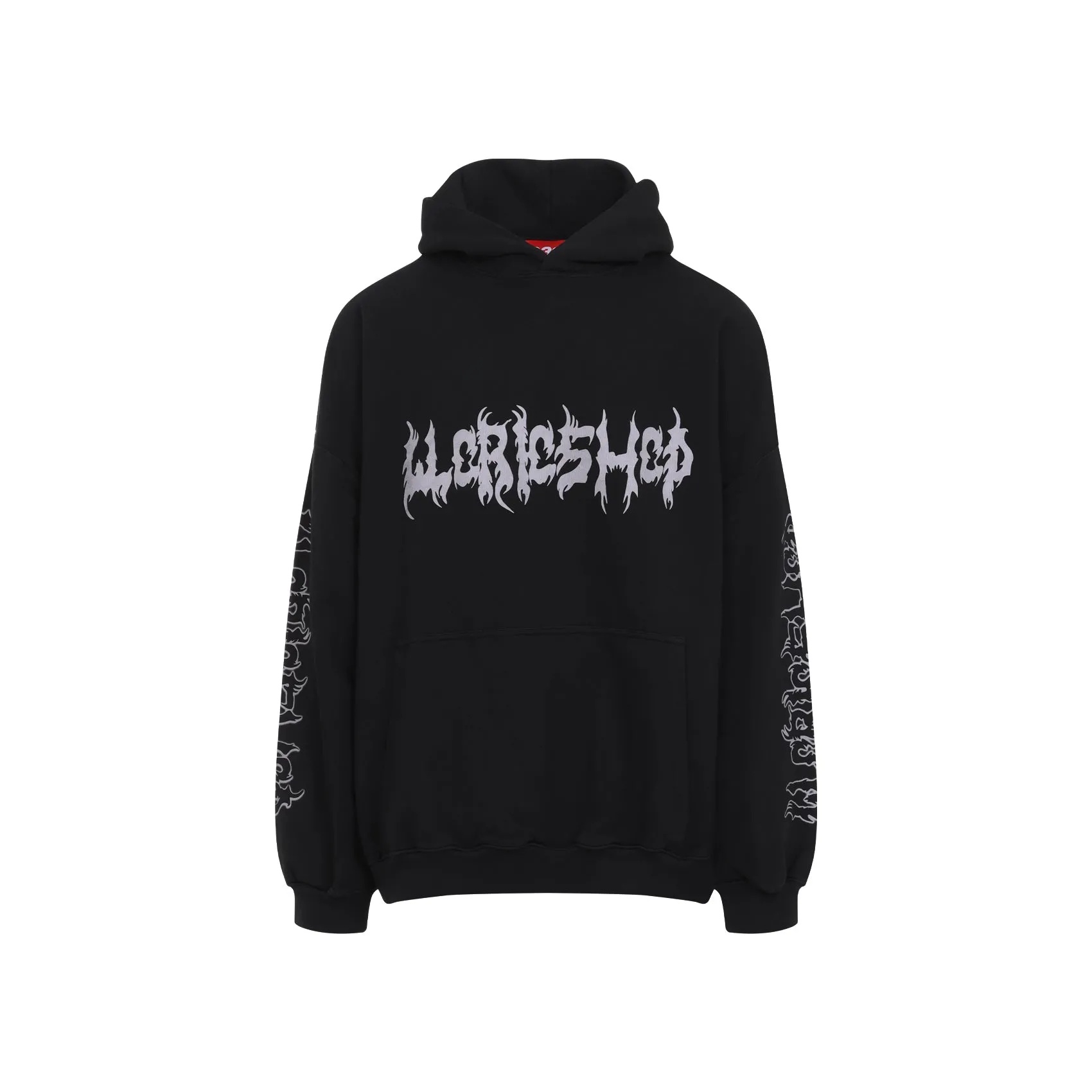 Black Faithless Oversized Cotton Hoodie