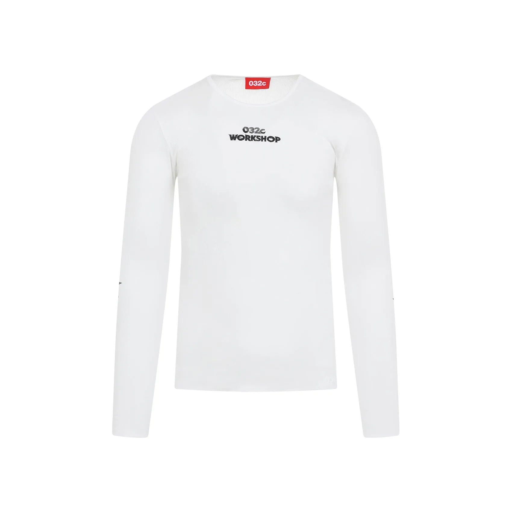 White Black Sun Fine Rib Cotton T-Shirt