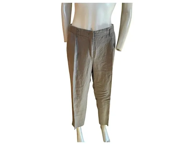 Pantaloni in lino grigi, taglio 7/8 Taglia 42 Gerard Darel ✨ Grigio