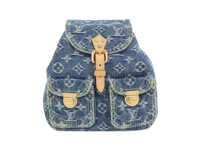 Zaino PM Monogram Denim Louis Vuitton Blu