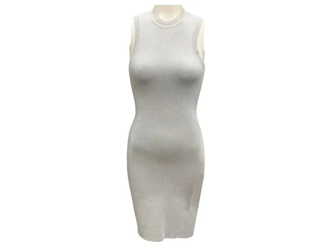 Abito Mini Fitted in Lurex Argento di VB Body di Victoria Beckham