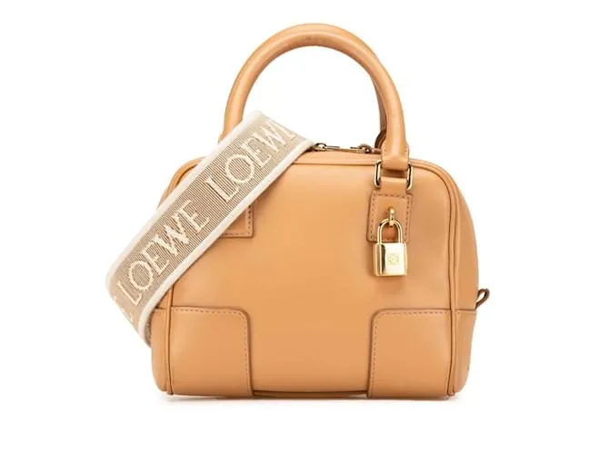 Borsa a mano mini quadrata Loewe Amazona 16 Marrone