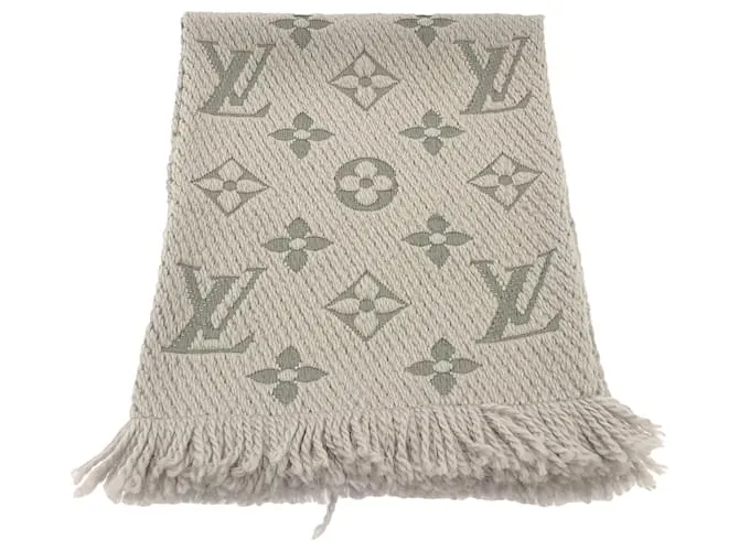 Sciarpa in lana Logomania grigia Louis Vuitton Marrone