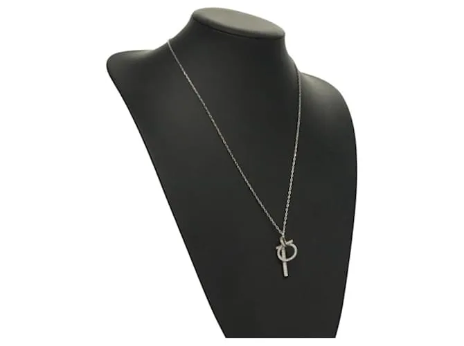 Salvatore Ferragamo Collana Gancini in metallo Argento Auth 135938