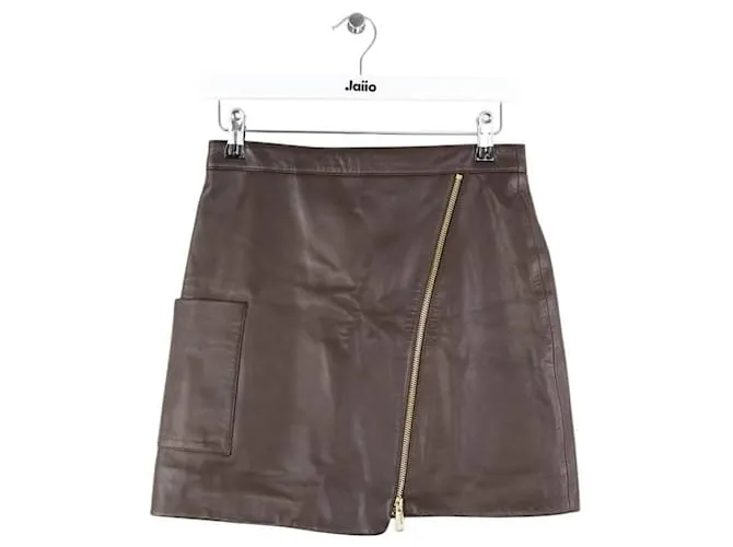 Bash Mini gonna in pelle marrone