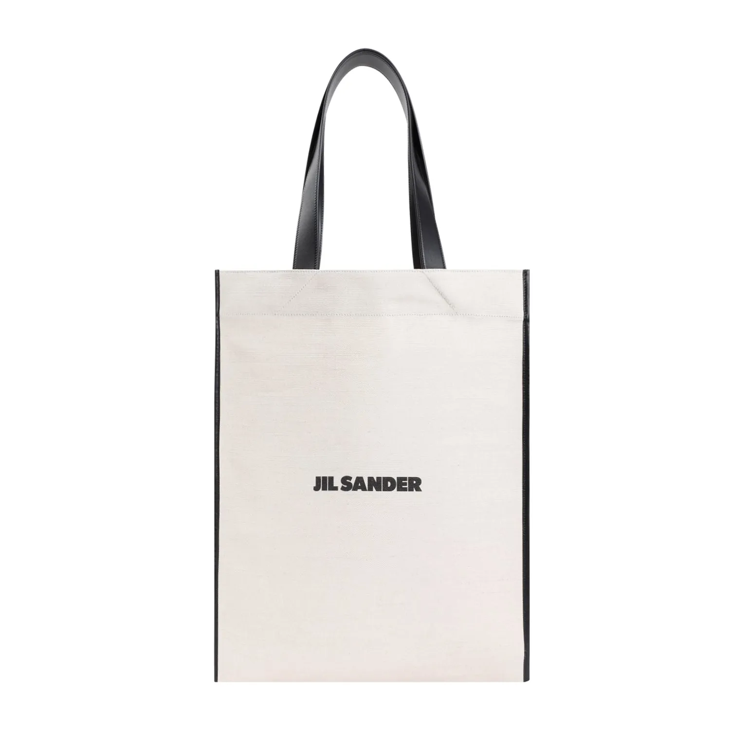 Natural White Cotton Border Book Tote Bag