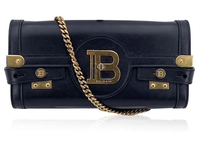 Balmain Pochette Convertibile B Buzz 23 in Pelle Nera Nero
