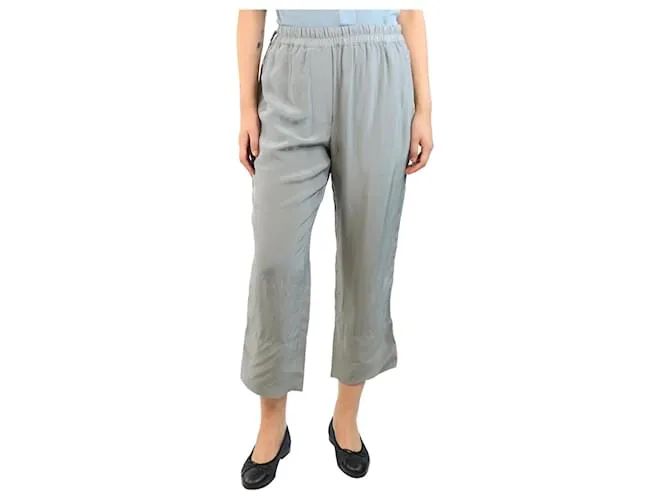 Acne Pantaloni in satin elasticizzato grigio - taglia UK 12