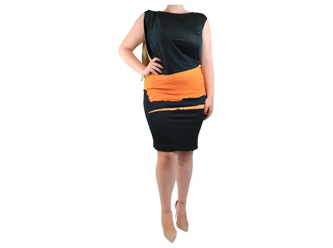 Maison Martin Margiela Abito verde senza maniche con dettaglio di stampa a tintura - taglia UK 12