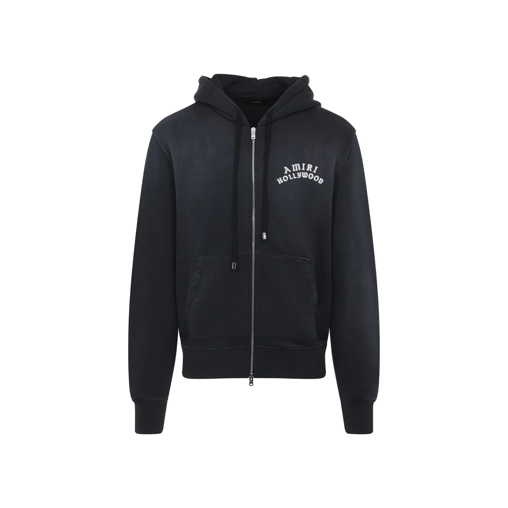 Black Cotton Hollywood Zip Hoodie