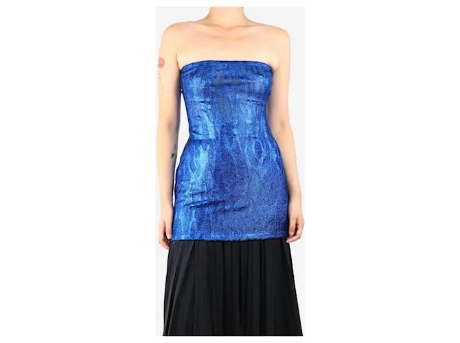 Top coprente in lurex blu Missoni - taglia UK 10