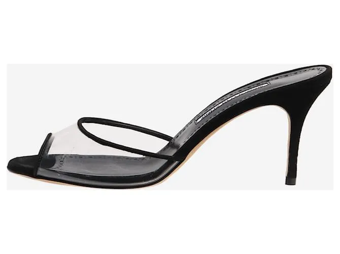 Manolo Blahnik Sandali trasparenti Jadifa neri - taglia EU 38,5 Nero