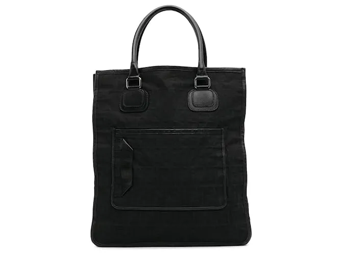 Tote alta in tela Zucca nera Fendi Nero