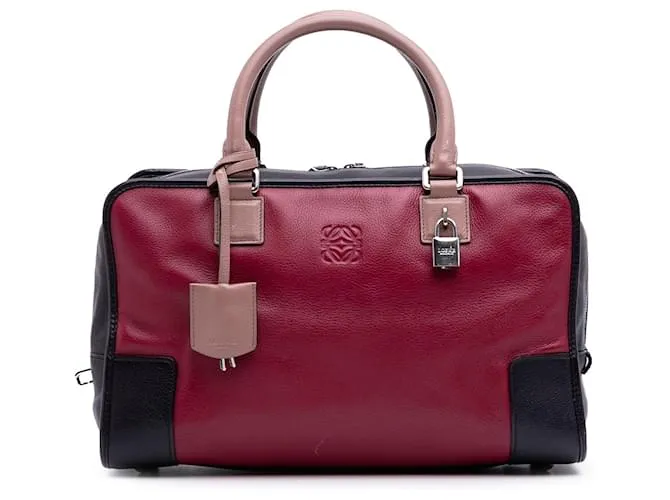 LOEWE Amazona 36 in pelle tricolore rossa Rosso Bordò