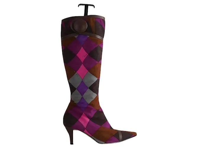 Emilio Pucci Stivali in suede multicolore