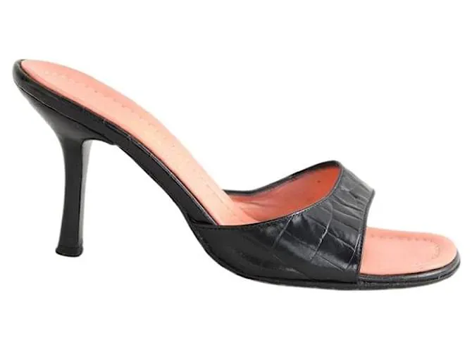 Carel Mule in pelle nere Nero