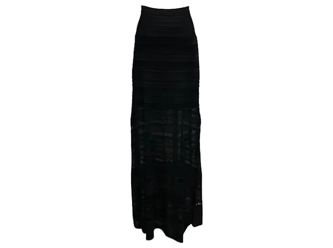 Gonna Maxi in Maglia Stretch Nera Abellona Herve Leger Nero