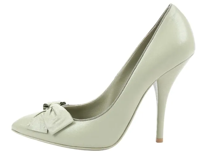 Bottega Veneta Décolleté in Pelle Nastro Verde Chiaro Taglia 41 EU