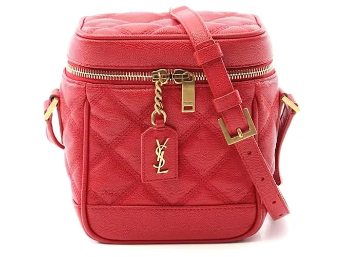 Borsa a Spalla in Pelle Yves Saint Laurent degli anni '80 Rosso