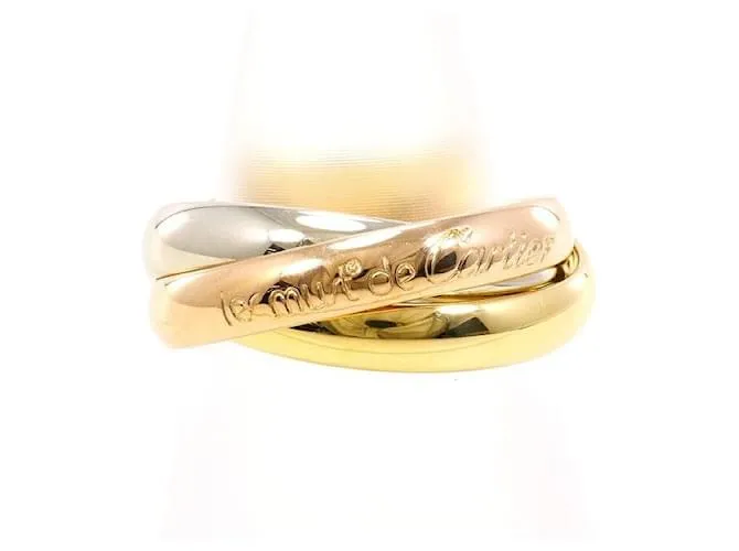 Anello Cartier Trinity Au750 Taglia 9.5 D'oro Metallico