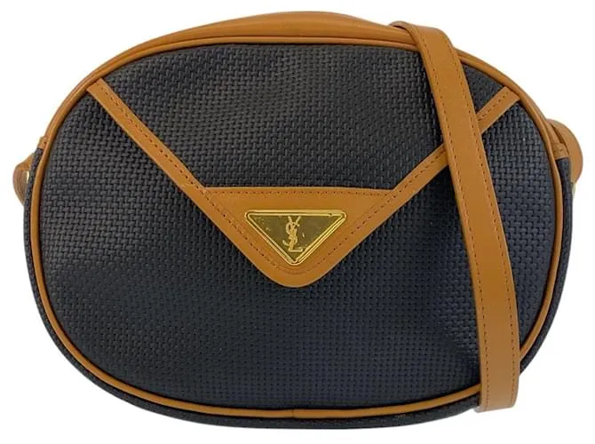 Borsa a Spalla in PVC/Cuoio Yves Saint Laurent YSL Nero