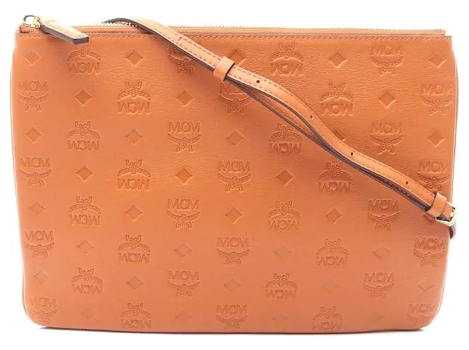 Borsa a Spalla in Pelle Visetos MCM Marrone