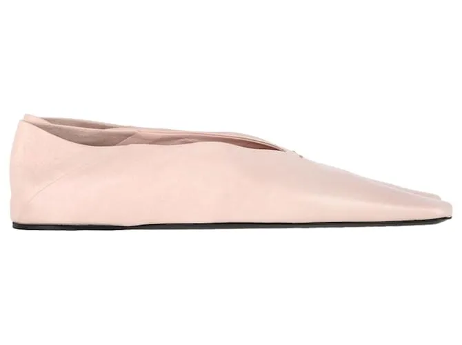 Ballerine a punta quadrata in pelle rosa Jil Sander