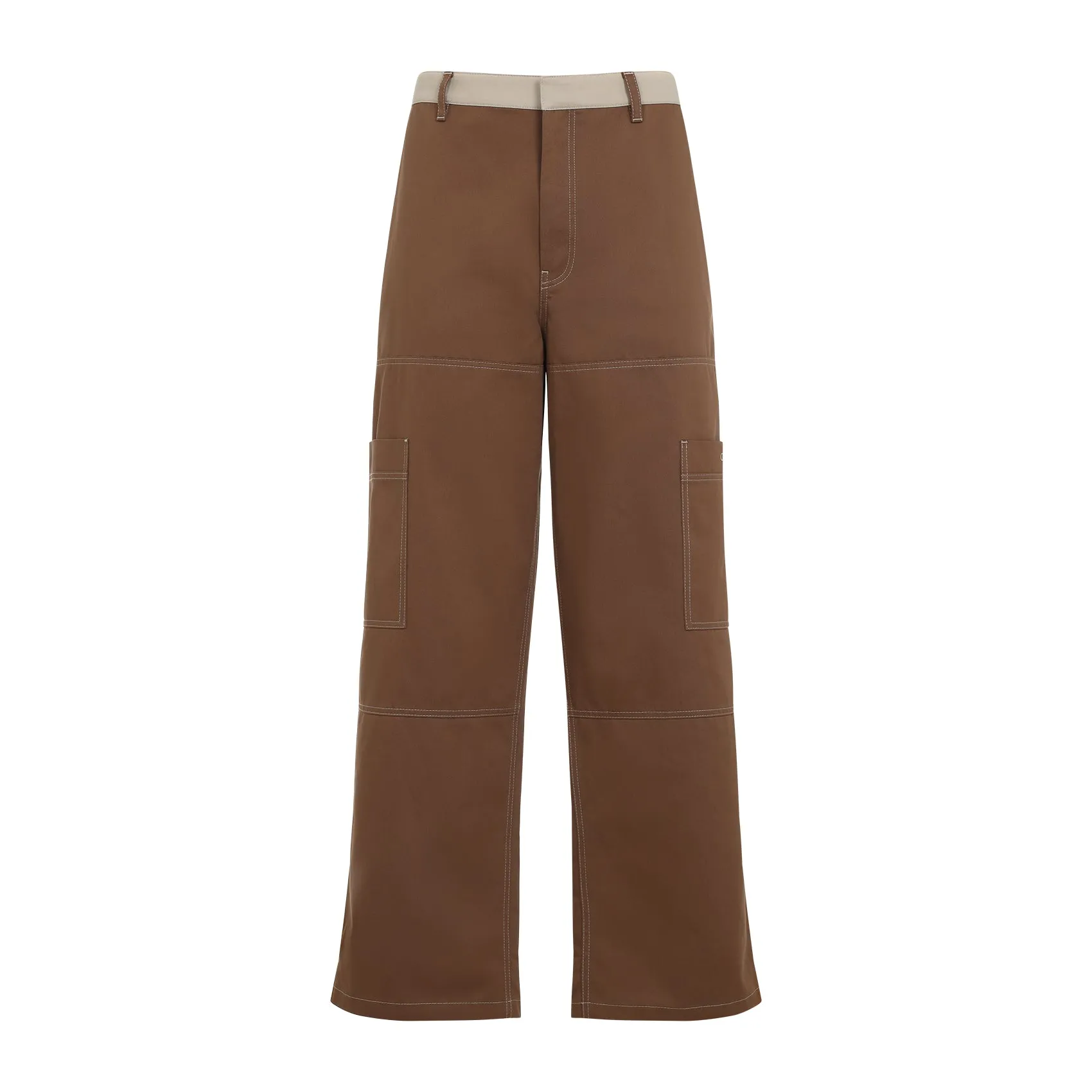 Brown Stitch Cotgab Cotton Pants