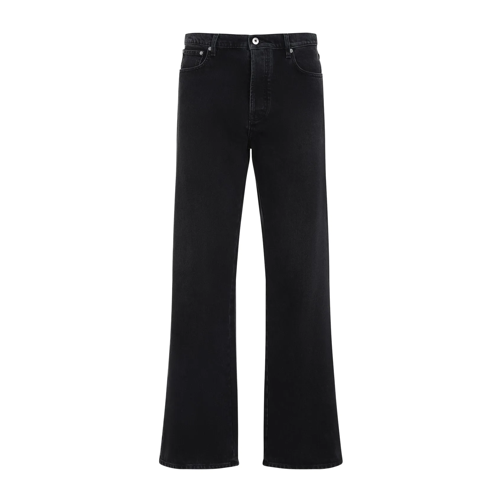 Black Diag Relaxed Cotton Jeans